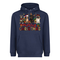 Navy merry christmas chihuahua pitbull pug dachshund Heavyweight Hoodie - JahusDesignShop