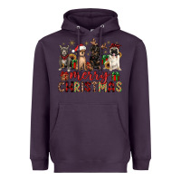 Plum merry christmas chihuahua pitbull pug dachshund Heavyweight Hoodie - JahusDesignShop
