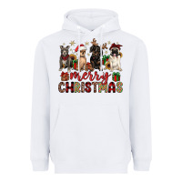 White merry christmas chihuahua pitbull pug dachshund Heavyweight Hoodie - JahusDesignShop
