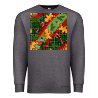 Charcoal Heather christmas gingerbread man and candy cane seamless pattern Premium Sweatshirt - BundleAndBundleShop