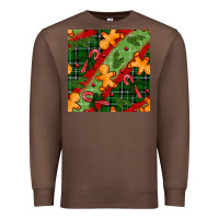 Chestnut christmas gingerbread man and candy cane seamless pattern Premium Sweatshirt - BundleAndBundleShop