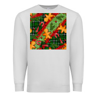Dove Grey christmas gingerbread man and candy cane seamless pattern Premium Sweatshirt - BundleAndBundleShop