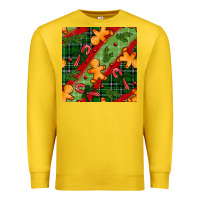 Lemon christmas gingerbread man and candy cane seamless pattern Premium Sweatshirt - BundleAndBundleShop