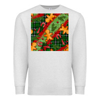 Oatmeal Heather christmas gingerbread man and candy cane seamless pattern Premium Sweatshirt - BundleAndBundleShop
