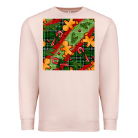 Pale Pink christmas gingerbread man and candy cane seamless pattern Premium Sweatshirt - BundleAndBundleShop