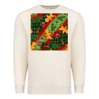 Sandshell christmas gingerbread man and candy cane seamless pattern Premium Sweatshirt - BundleAndBundleShop