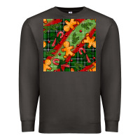 Smoke christmas gingerbread man and candy cane seamless pattern Premium Sweatshirt - BundleAndBundleShop