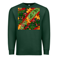 Sports Green christmas gingerbread man and candy cane seamless pattern Premium Sweatshirt - BundleAndBundleShop