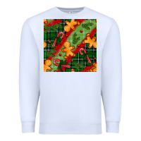 White christmas gingerbread man and candy cane seamless pattern Premium Sweatshirt - BundleAndBundleShop