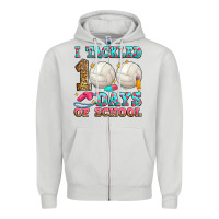 Dove Grey i tackled 100 days of school volleyball Zipper Hoodie - Zillion Design Studio