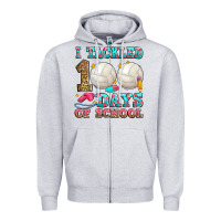 Heather Grey i tackled 100 days of school volleyball Zipper Hoodie - Zillion Design Studio