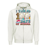 Oatmeal Heather i tackled 100 days of school volleyball Zipper Hoodie - Zillion Design Studio