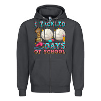 Smoke i tackled 100 days of school volleyball Zipper Hoodie - Zillion Design Studio