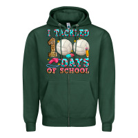 Sports Green i tackled 100 days of school volleyball Zipper Hoodie - Zillion Design Studio