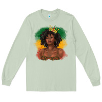 Matcha black queen with juneteenth flag Long Sleeve Tee - texasbilliewilder