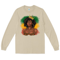 Mushroom black queen with juneteenth flag Long Sleeve Tee - texasbilliewilder