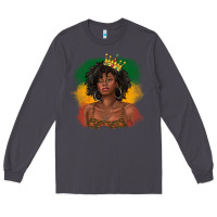 Smoke black queen with juneteenth flag Long Sleeve Tee - texasbilliewilder