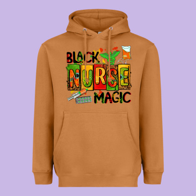 Black Nurse Magic Heavyweight Hoodie Designed By Adodesignshop