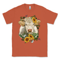 Copper charolais cattle with sunflowers Classic Tee - RanaPortraitStore