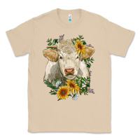 Mushroom charolais cattle with sunflowers Classic Tee - RanaPortraitStore