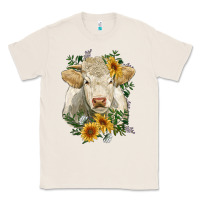 Natural charolais cattle with sunflowers Classic Tee - RanaPortraitStore