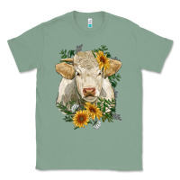 Sage charolais cattle with sunflowers Classic Tee - RanaPortraitStore