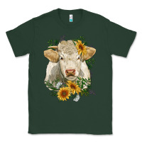 Sports Green charolais cattle with sunflowers Classic Tee - RanaPortraitStore