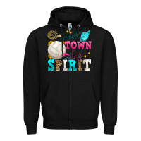 Black small town big spirit volleyball Zipper Hoodie - Zillion Design Studio