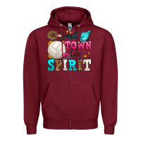 Burgundy small town big spirit volleyball Zipper Hoodie - Zillion Design Studio