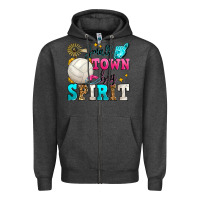 Charcoal Heather small town big spirit volleyball Zipper Hoodie - Zillion Design Studio