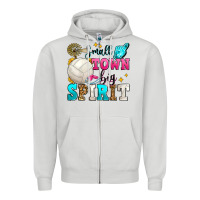 Dove Grey small town big spirit volleyball Zipper Hoodie - Zillion Design Studio