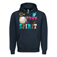 Navy small town big spirit volleyball Zipper Hoodie - Zillion Design Studio
