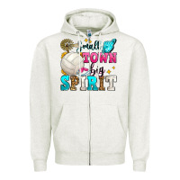 Oatmeal Heather small town big spirit volleyball Zipper Hoodie - Zillion Design Studio