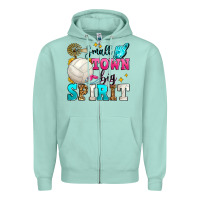 Seafoam small town big spirit volleyball Zipper Hoodie - Zillion Design Studio
