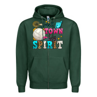 Sports Green small town big spirit volleyball Zipper Hoodie - Zillion Design Studio