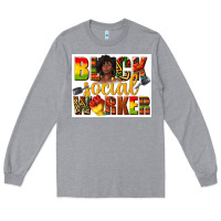 Heather Grey black social worker Long Sleeve Tee - texasbilliewilder