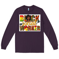 Plum black social worker Long Sleeve Tee - texasbilliewilder