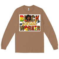 Toasted Coconut black social worker Long Sleeve Tee - texasbilliewilder