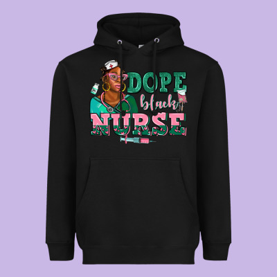 Afro  Nurse Dope Black Heavyweight Hoodie Designed By Adodesignshop