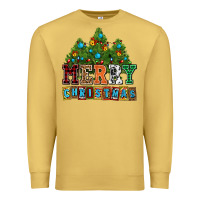 Antique Gold merry christmas with christmas trees Premium Sweatshirt - AdoDesignShop