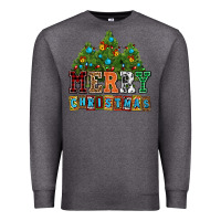 Charcoal Heather merry christmas with christmas trees Premium Sweatshirt - AdoDesignShop