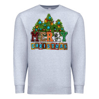 Heather Grey merry christmas with christmas trees Premium Sweatshirt - AdoDesignShop