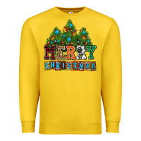 Lemon merry christmas with christmas trees Premium Sweatshirt - AdoDesignShop