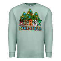 Seafoam merry christmas with christmas trees Premium Sweatshirt - AdoDesignShop