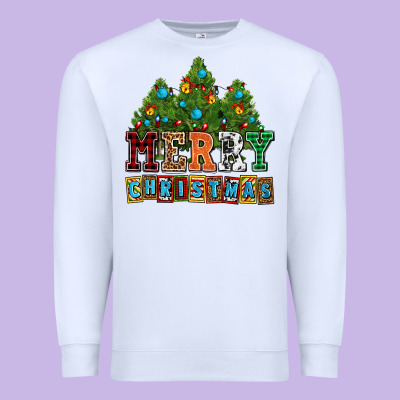 Merry Christmas With Christmas Trees Premium Sweatshirt Designed By Adodesignshop