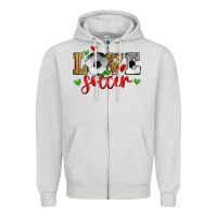Dove Grey love soccer Zipper Hoodie - Zillion Design Studio