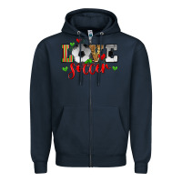 Navy love soccer Zipper Hoodie - Zillion Design Studio