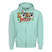 Seafoam love soccer Zipper Hoodie - Zillion Design Studio