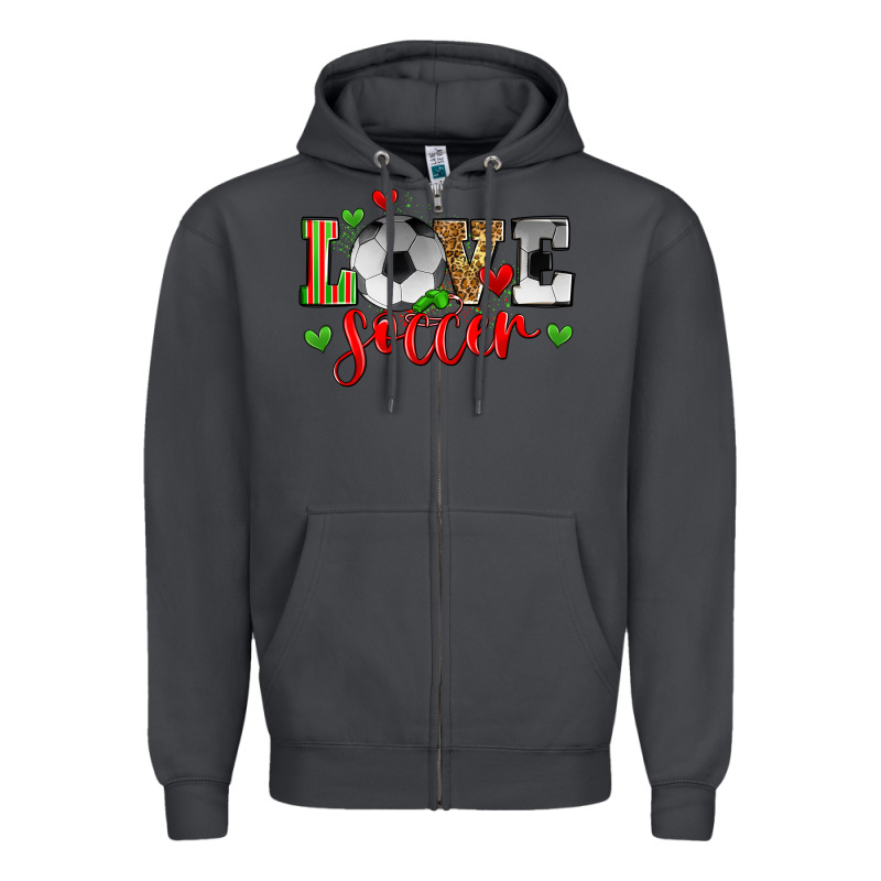 Love Soccer Zipper Hoodie by Zillion Design Studio | Teevron