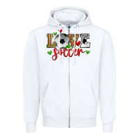 White love soccer Zipper Hoodie - Zillion Design Studio